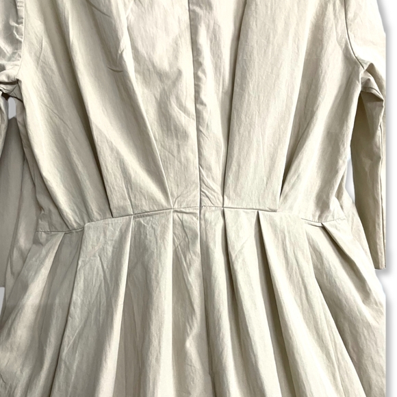 Beige Back Pleated Dress - Picture 4 of 5